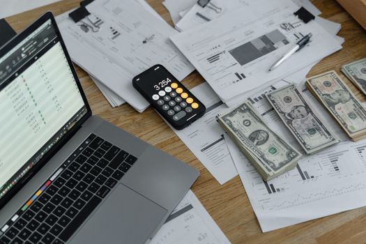 Concept of money growing on a graph with an arrow pointing up
