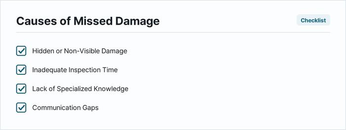 Causes of Missed Damage