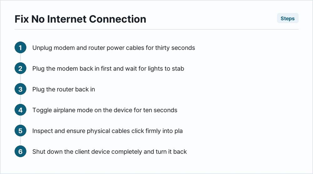 Fix No Internet Connection